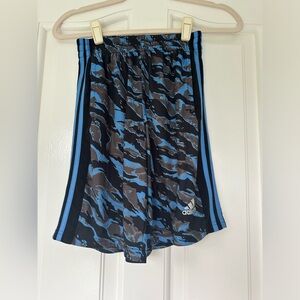 Boys’ Adidas Blue and Grey Patterned Shorts